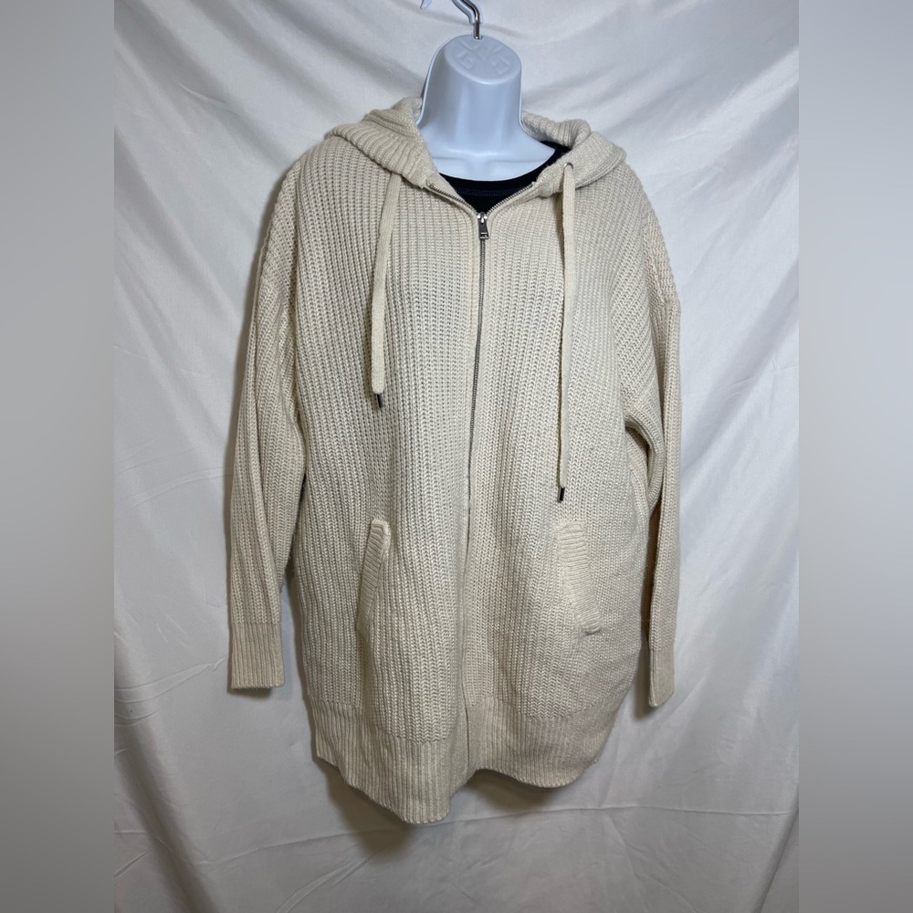 Nine West Zip-Up Cream Sweater